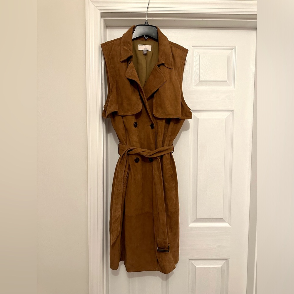 Olivia Palermo + Chelsea28 Collab exclusive Tan Suede Trench Dress